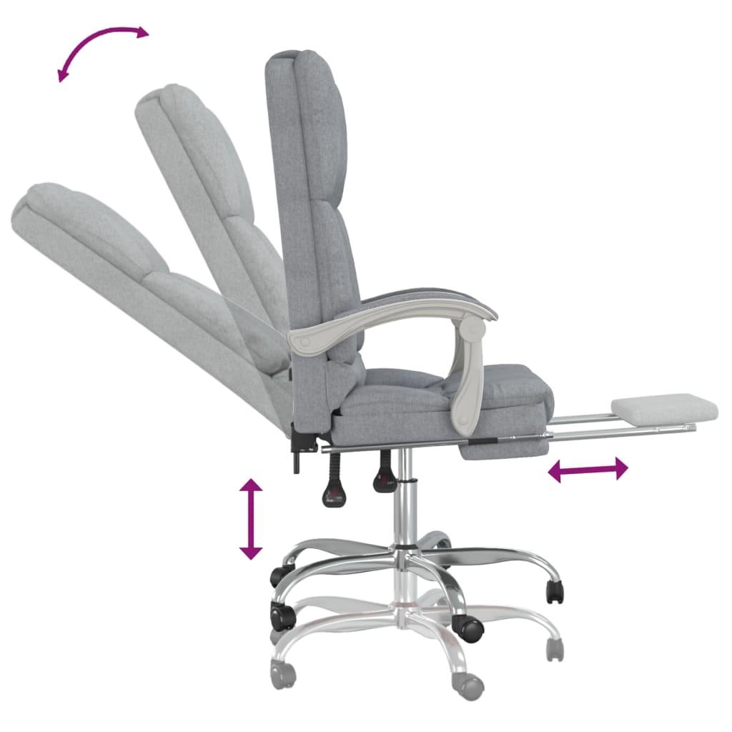 Fauteuil de massage inclinable de bureau Gris clair Tissu - Xios Store SNC