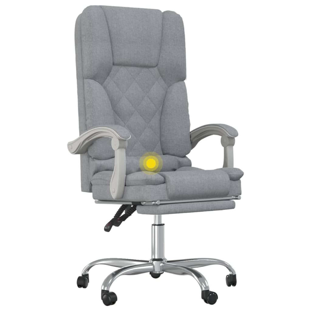 Fauteuil de massage inclinable de bureau Gris clair Tissu - Xios Store SNC