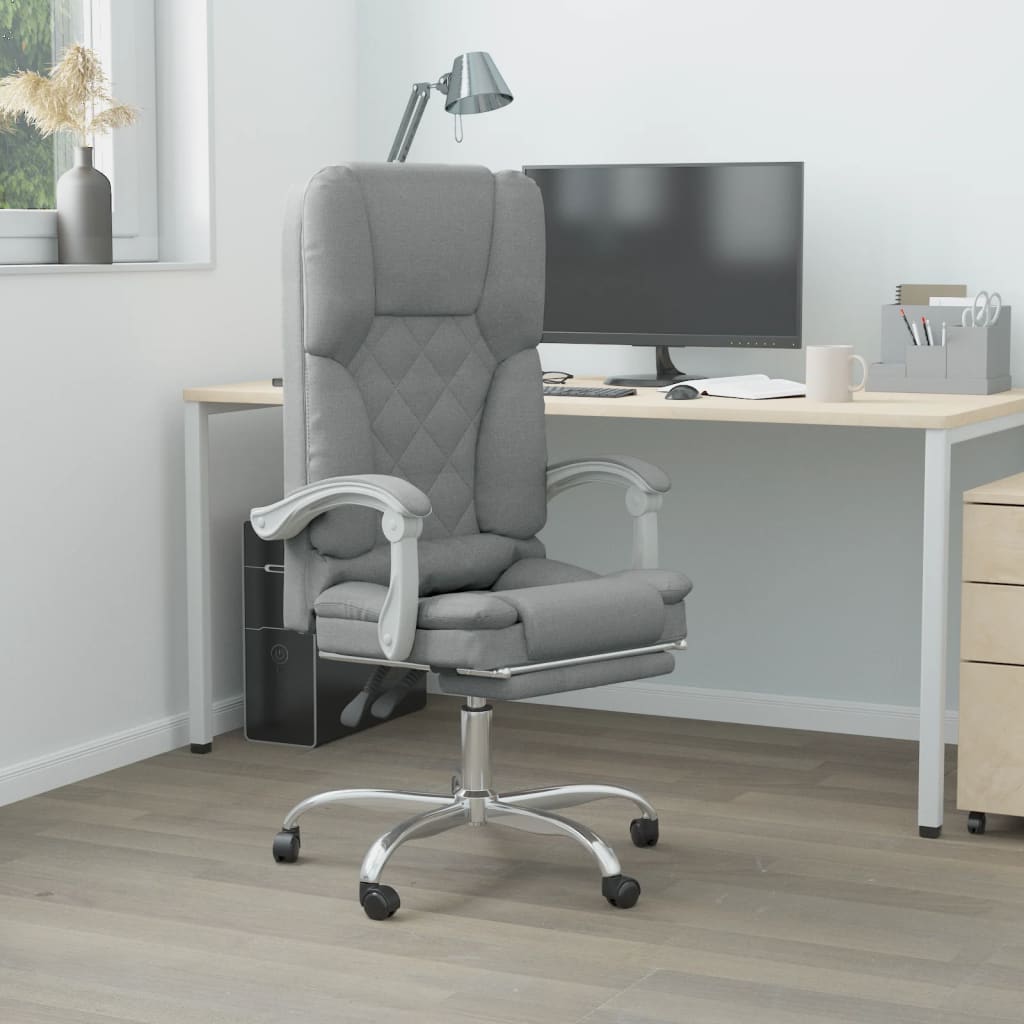 Fauteuil de massage inclinable de bureau Gris clair Tissu - Xios Store SNC