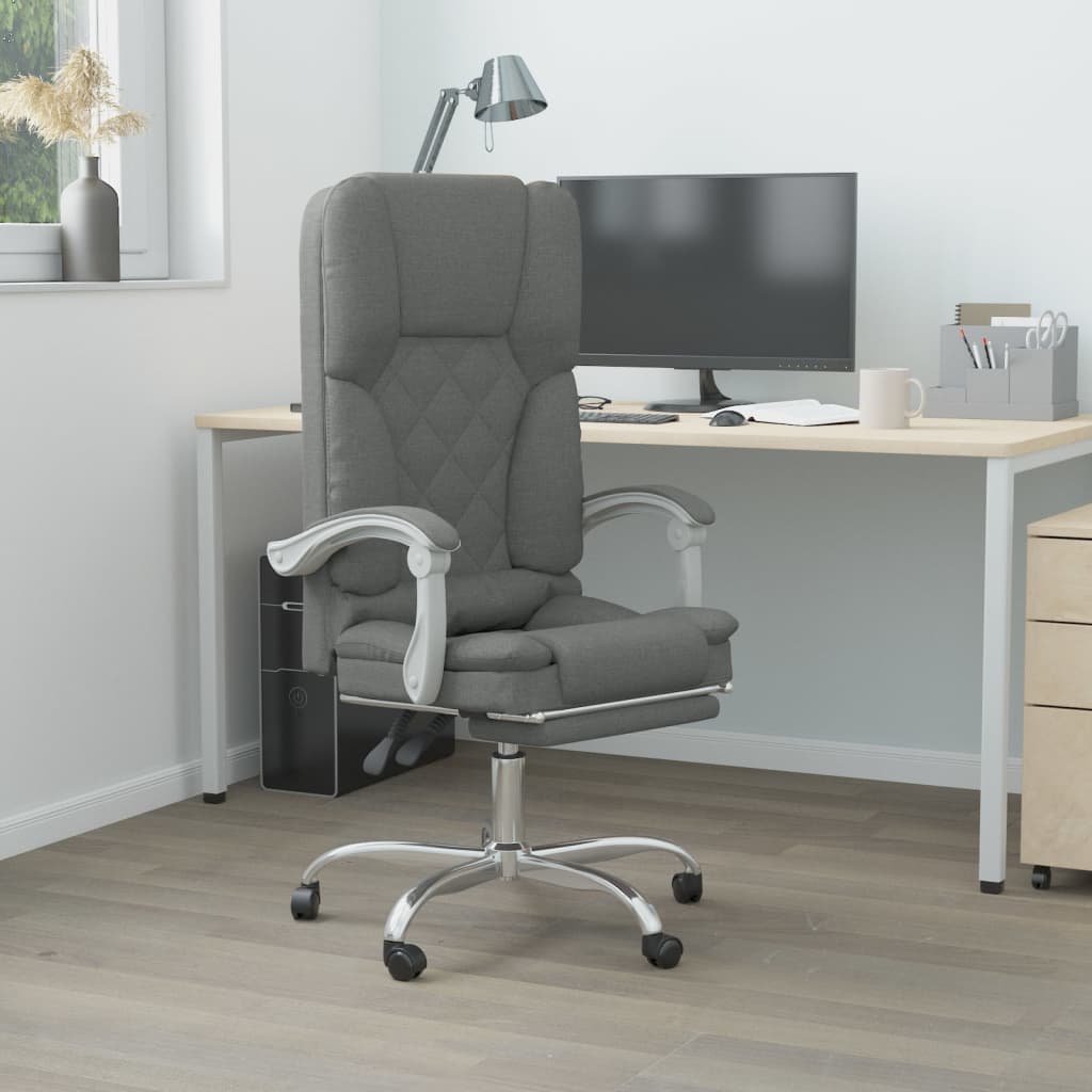 Fauteuil de massage inclinable de bureau Gris foncé Tissu - Xios Store SNC