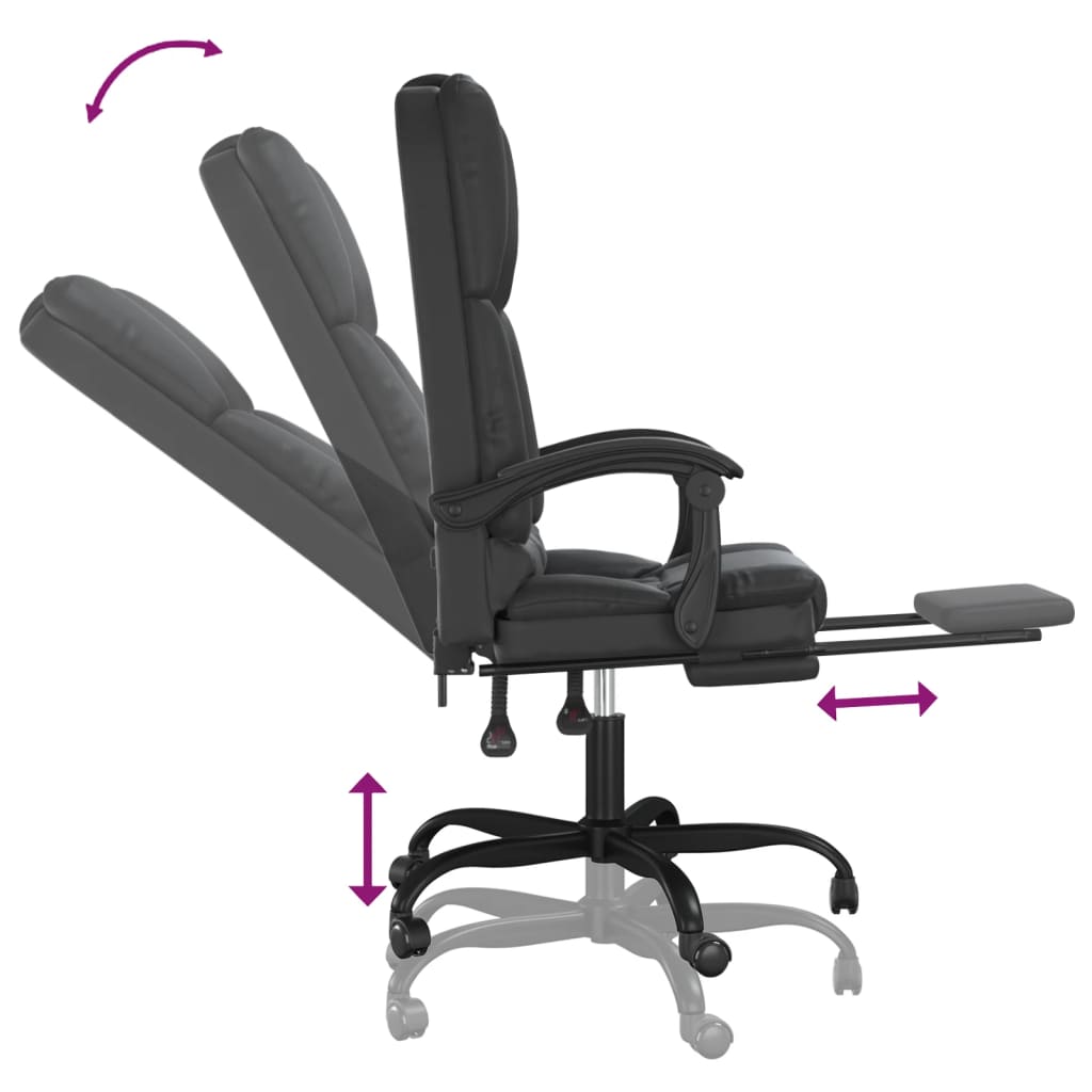 Fauteuil de massage inclinable de bureau Noir Similicuir - Xios Store SNC