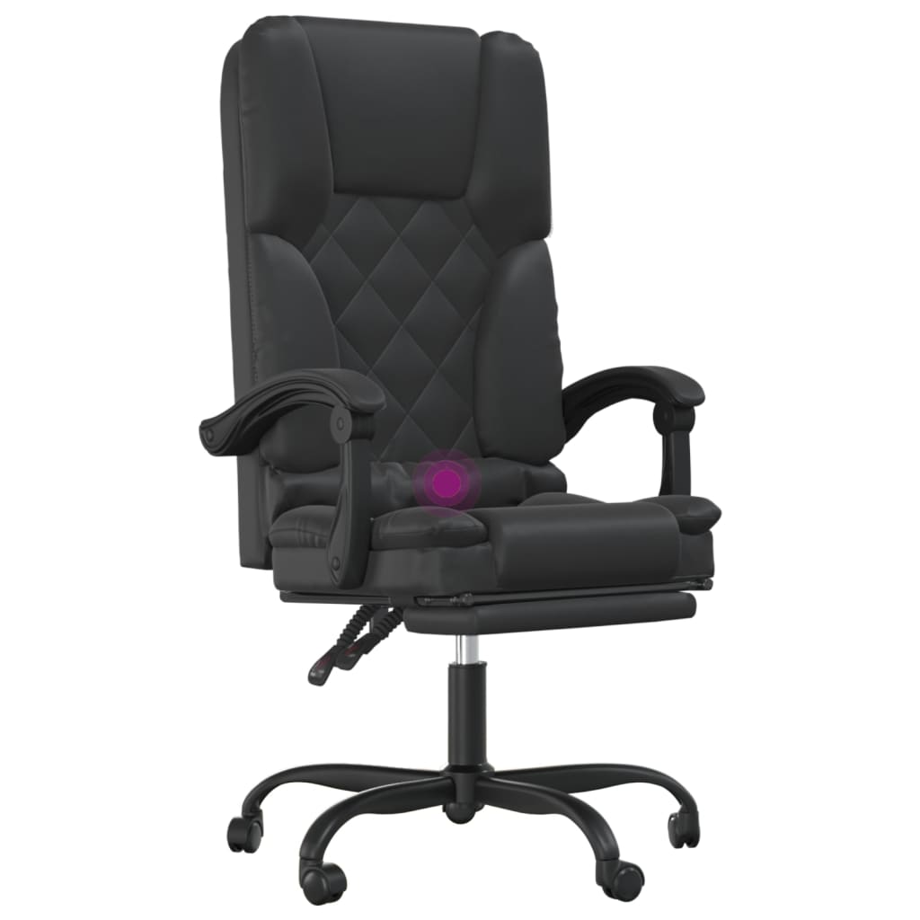 Fauteuil de massage inclinable de bureau Noir Similicuir - Xios Store SNC