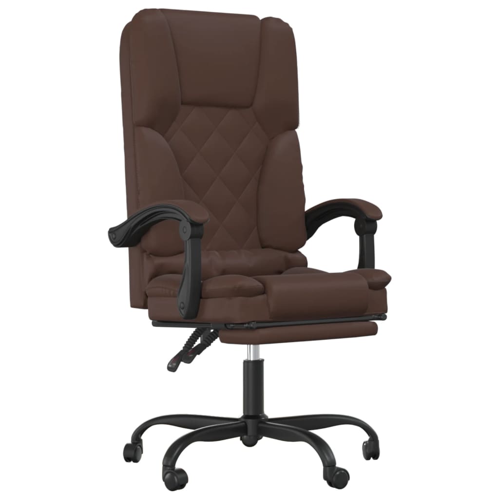 Fauteuil de massage inclinable de bureau Marron Similicuir - Xios Store SNC