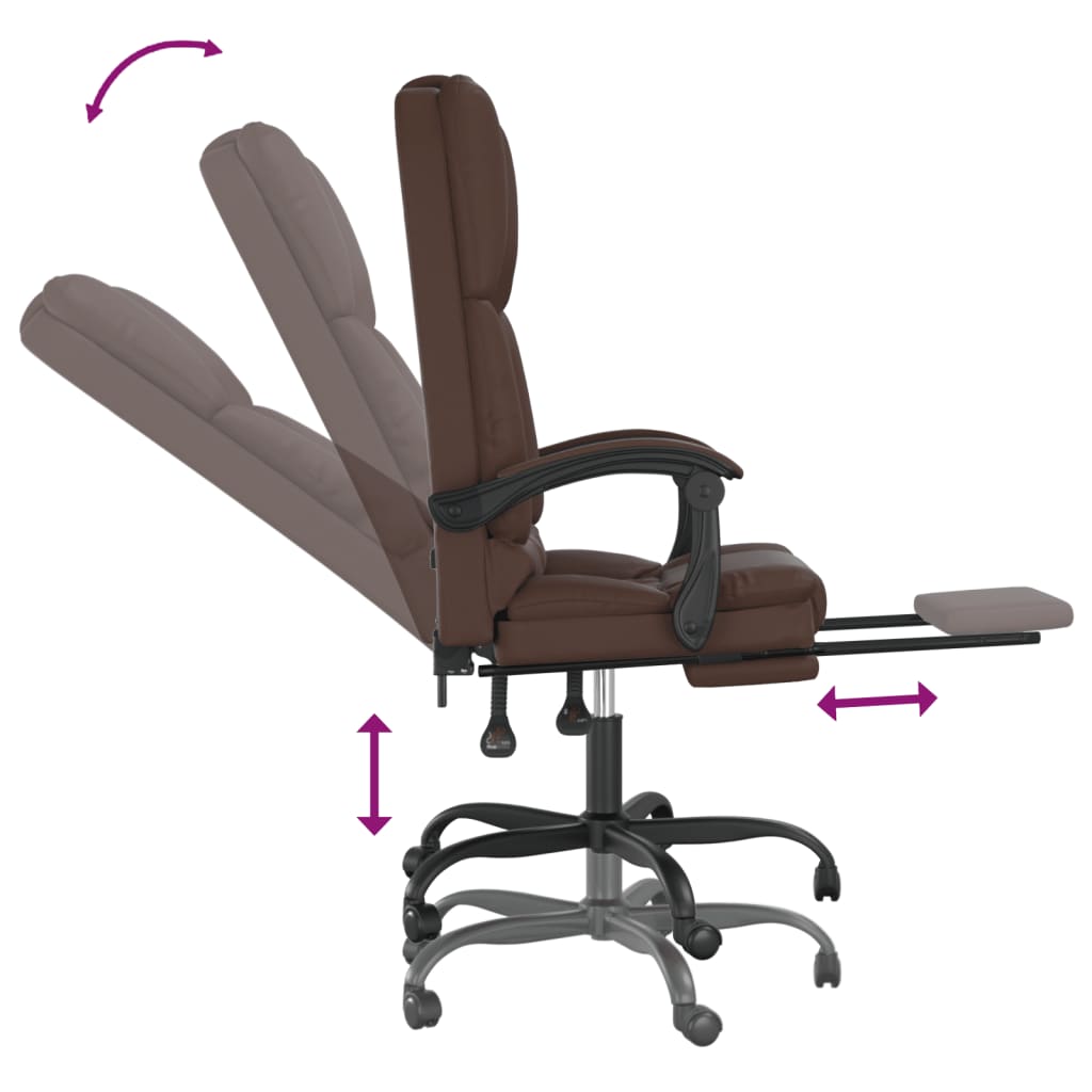 Fauteuil de massage inclinable de bureau Marron Similicuir - Xios Store SNC