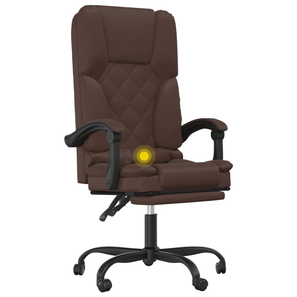 Fauteuil de massage inclinable de bureau Marron Similicuir - Xios Store SNC