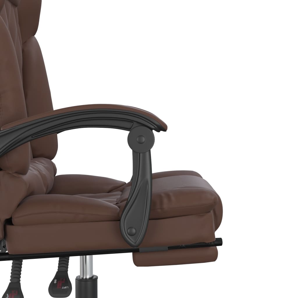 Fauteuil de massage inclinable de bureau Marron Similicuir - Xios Store SNC