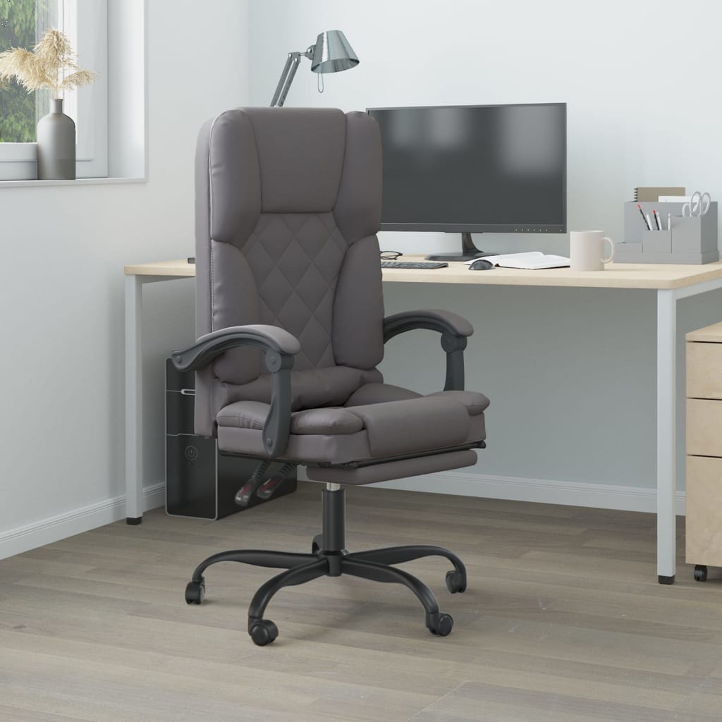 Fauteuil de massage inclinable de bureau Gris Similicuir - Xios Store SNC