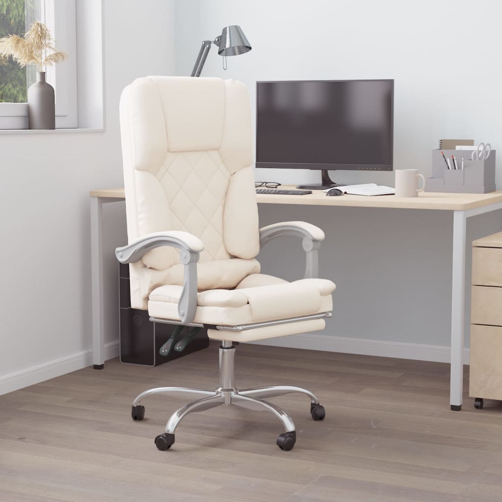 Fauteuil de massage inclinable de bureau Crème Similicuir - Xios Store SNC