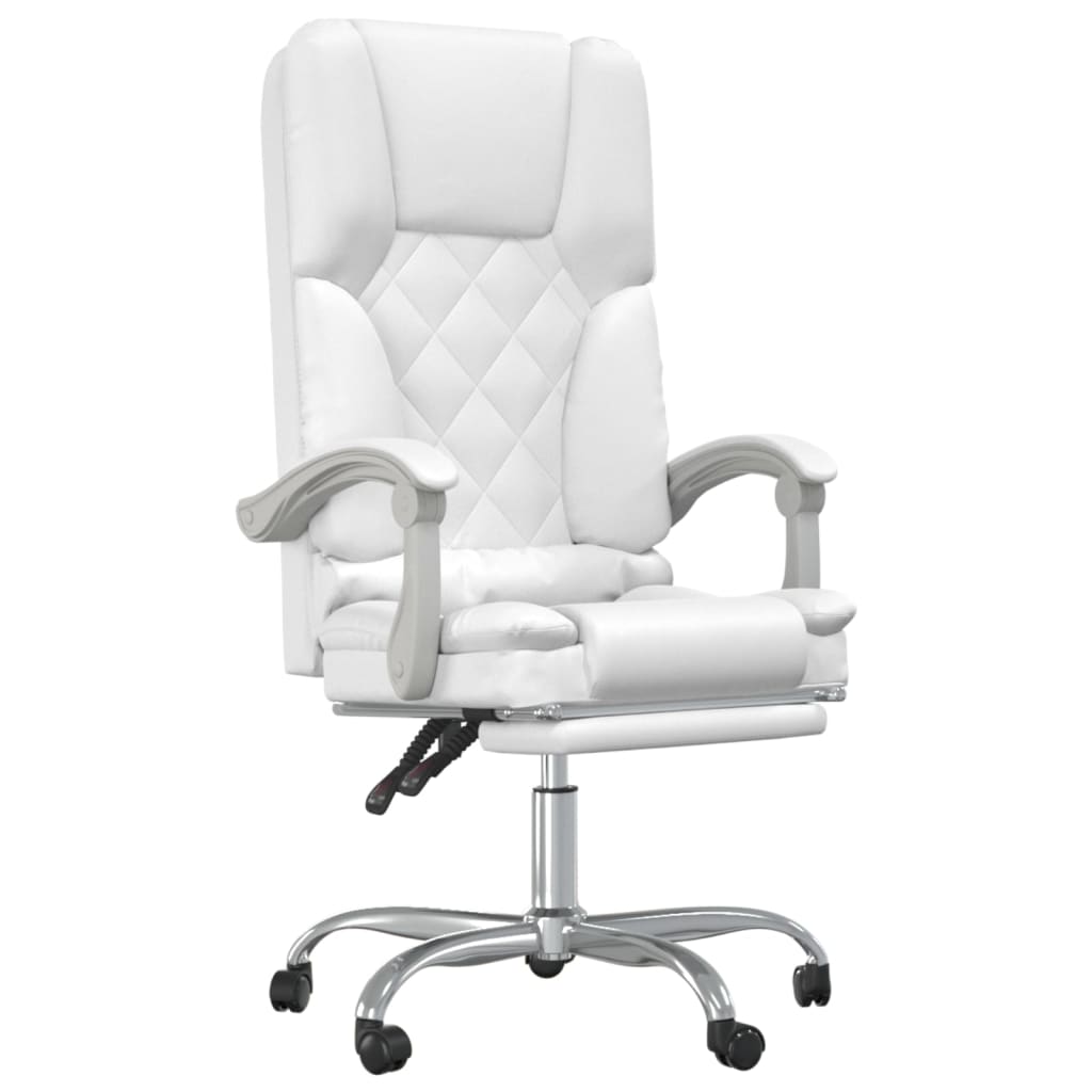 Fauteuil de massage inclinable de bureau Blanc Similicuir - Xios Store SNC