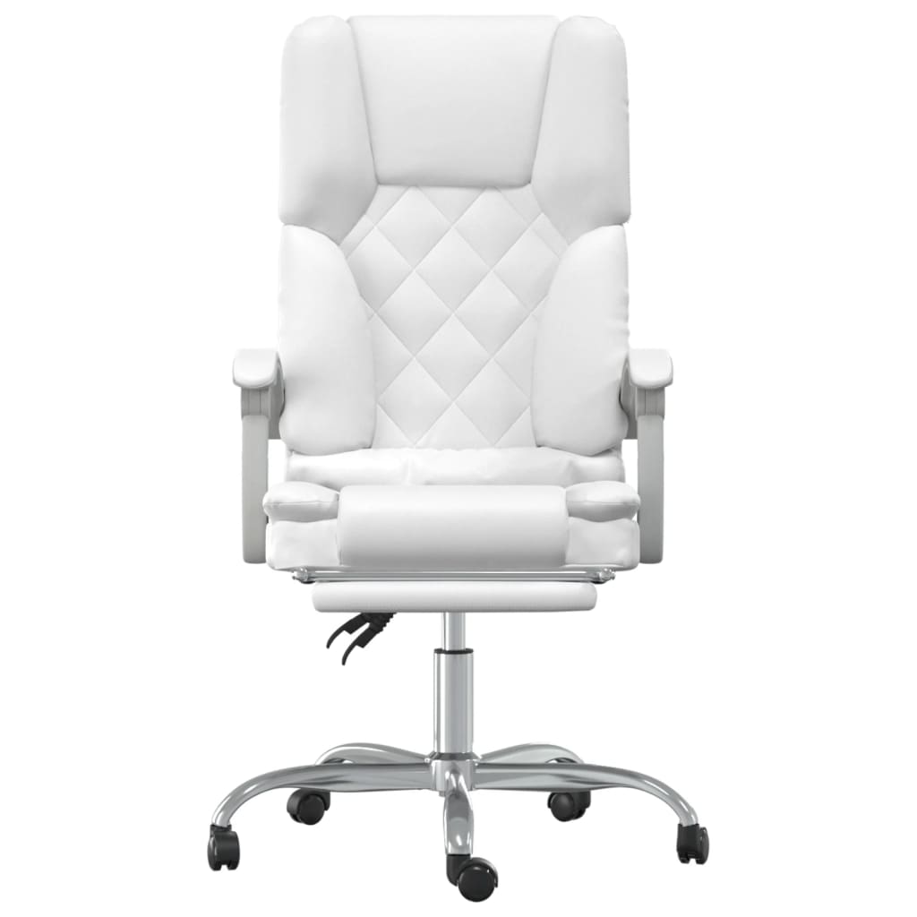 Fauteuil de massage inclinable de bureau Blanc Similicuir - Xios Store SNC