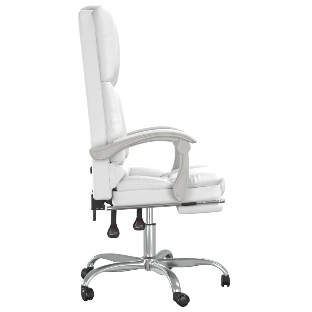 Fauteuil de massage inclinable de bureau Blanc Similicuir - Xios Store SNC