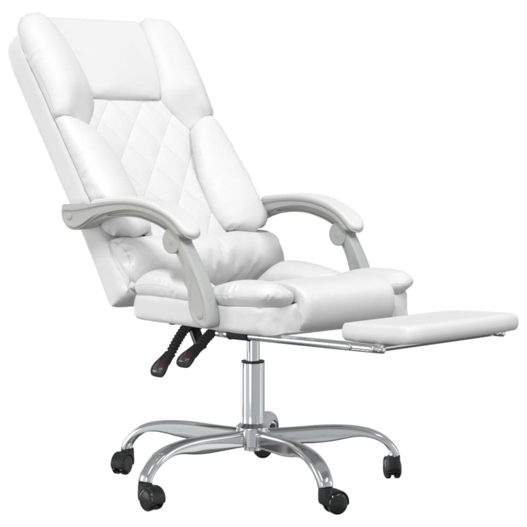 Fauteuil de massage inclinable de bureau Blanc Similicuir - Xios Store SNC