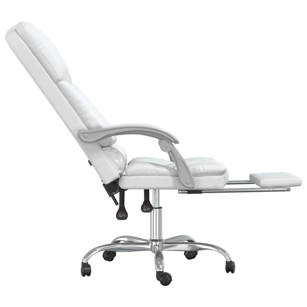 Fauteuil de massage inclinable de bureau Blanc Similicuir - Xios Store SNC