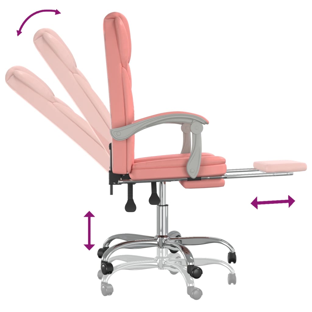 Fauteuil inclinable de bureau Rose Similicuir - Xios Store SNC