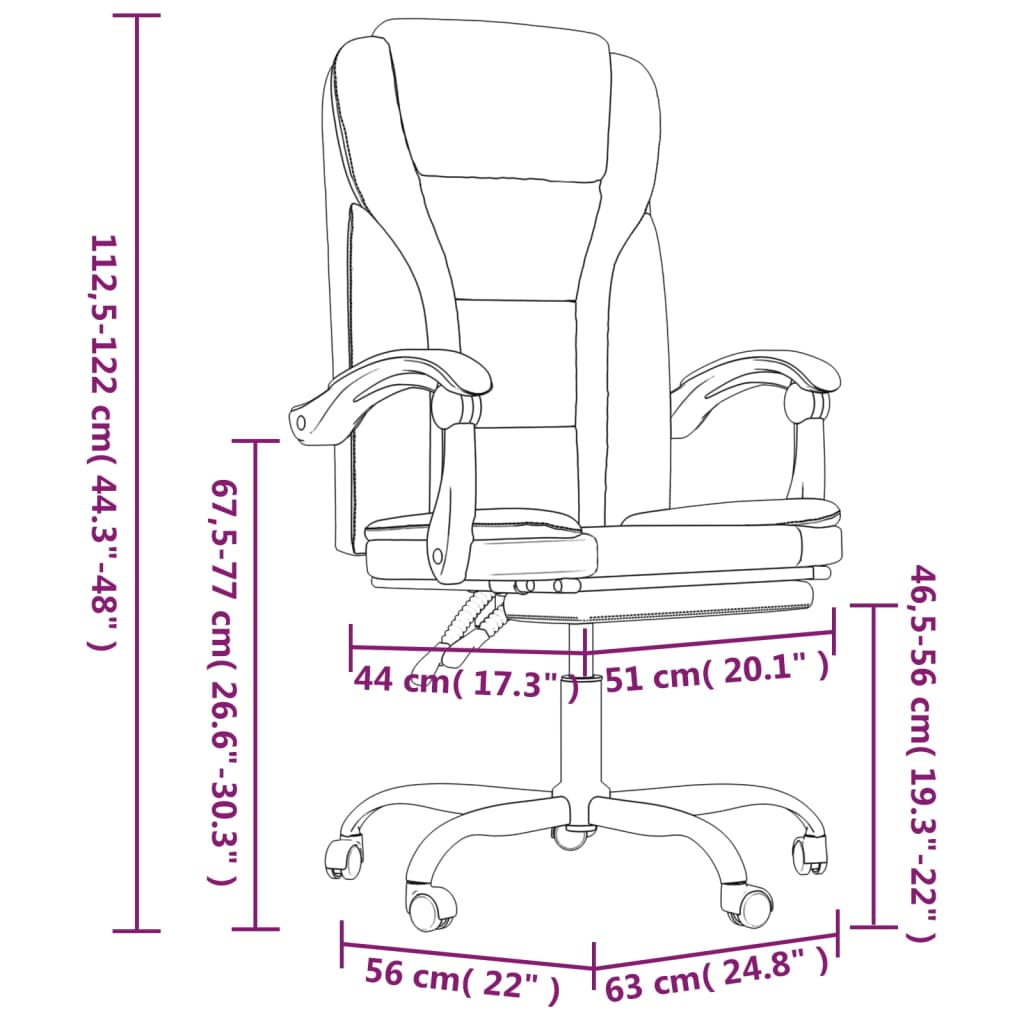 Fauteuil inclinable de bureau Rose Similicuir - Xios Store SNC