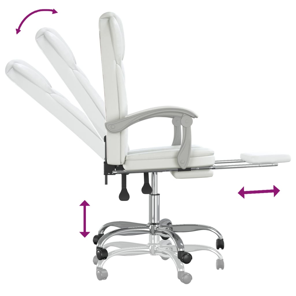 Fauteuil inclinable de bureau Blanc Similicuir - Xios Store SNC