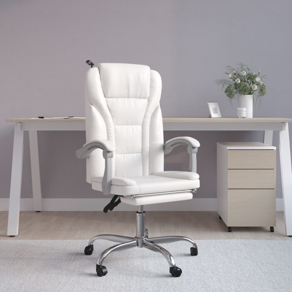 Fauteuil inclinable de bureau Blanc Similicuir - Xios Store SNC