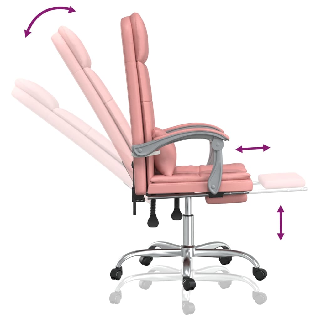 Fauteuil de massage inclinable de bureau Rose Similicuir - Xios Store SNC