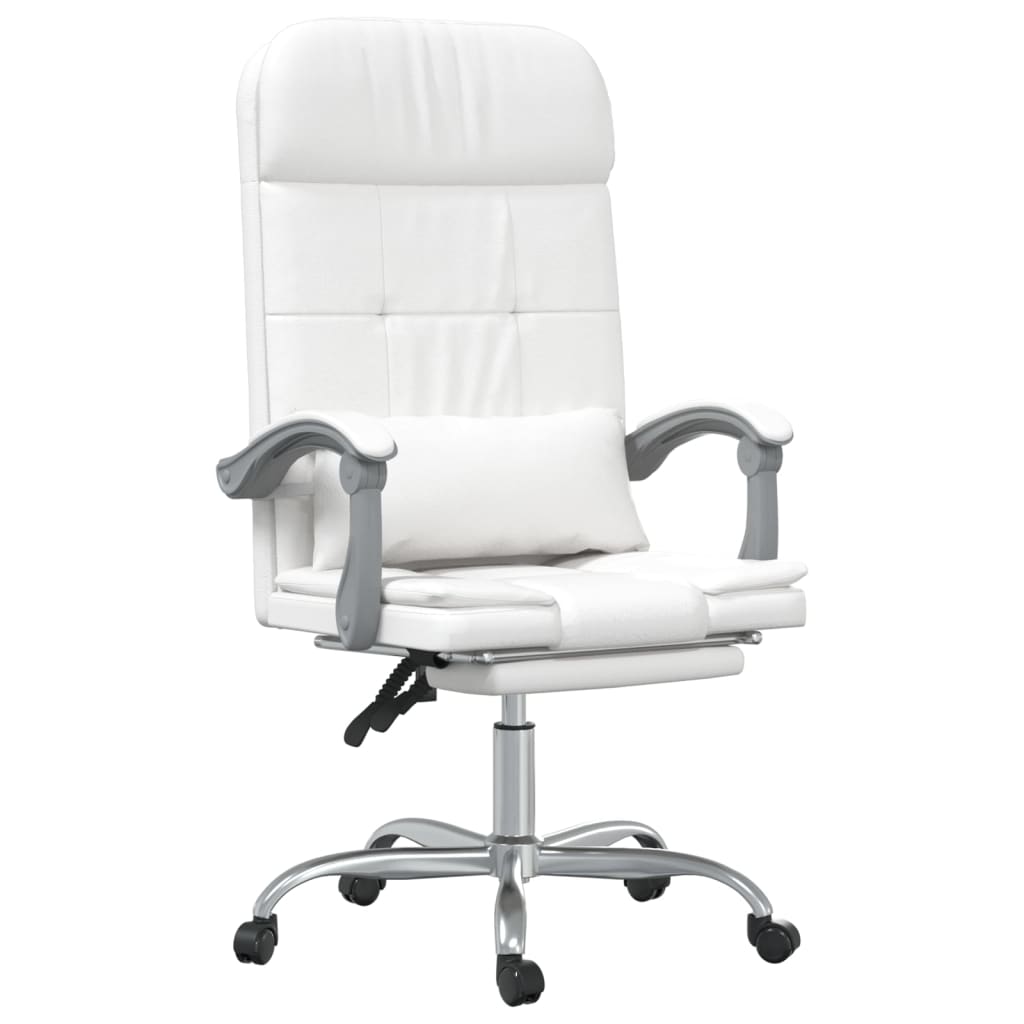 Fauteuil de massage inclinable de bureau Blanc Similicuir - Xios Store SNC