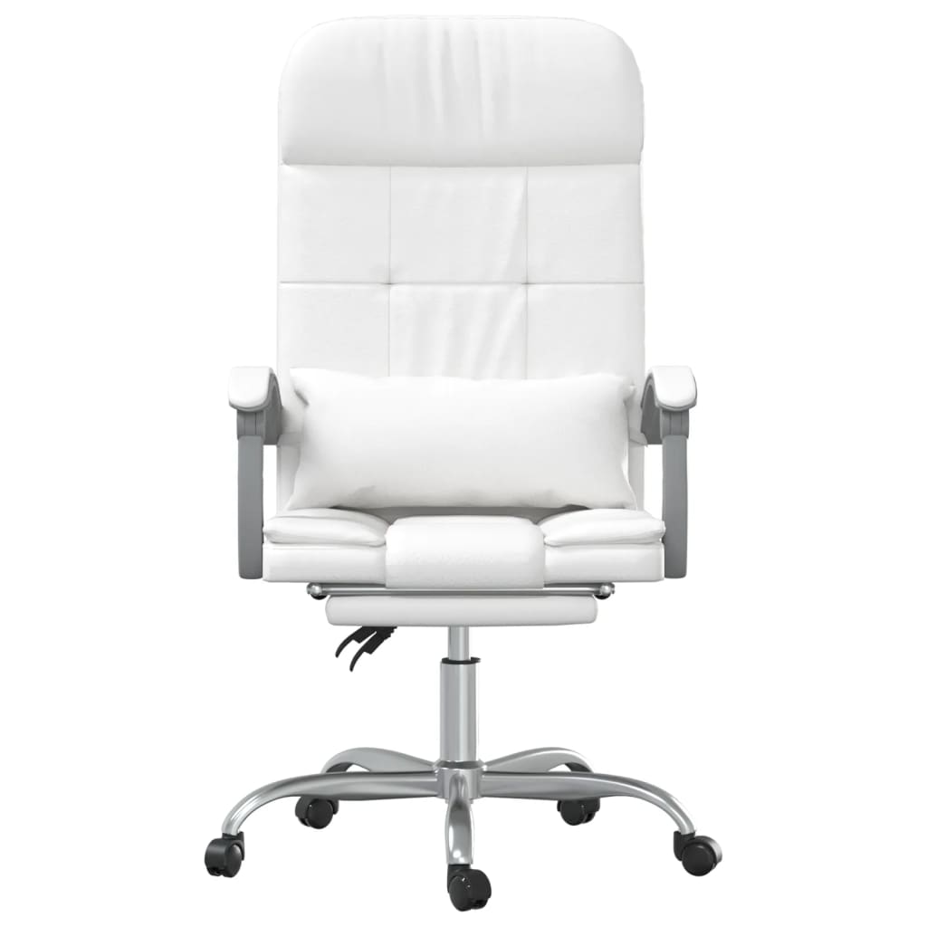 Fauteuil de massage inclinable de bureau Blanc Similicuir - Xios Store SNC