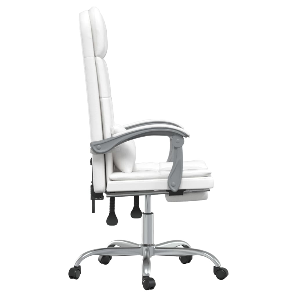 Fauteuil de massage inclinable de bureau Blanc Similicuir - Xios Store SNC