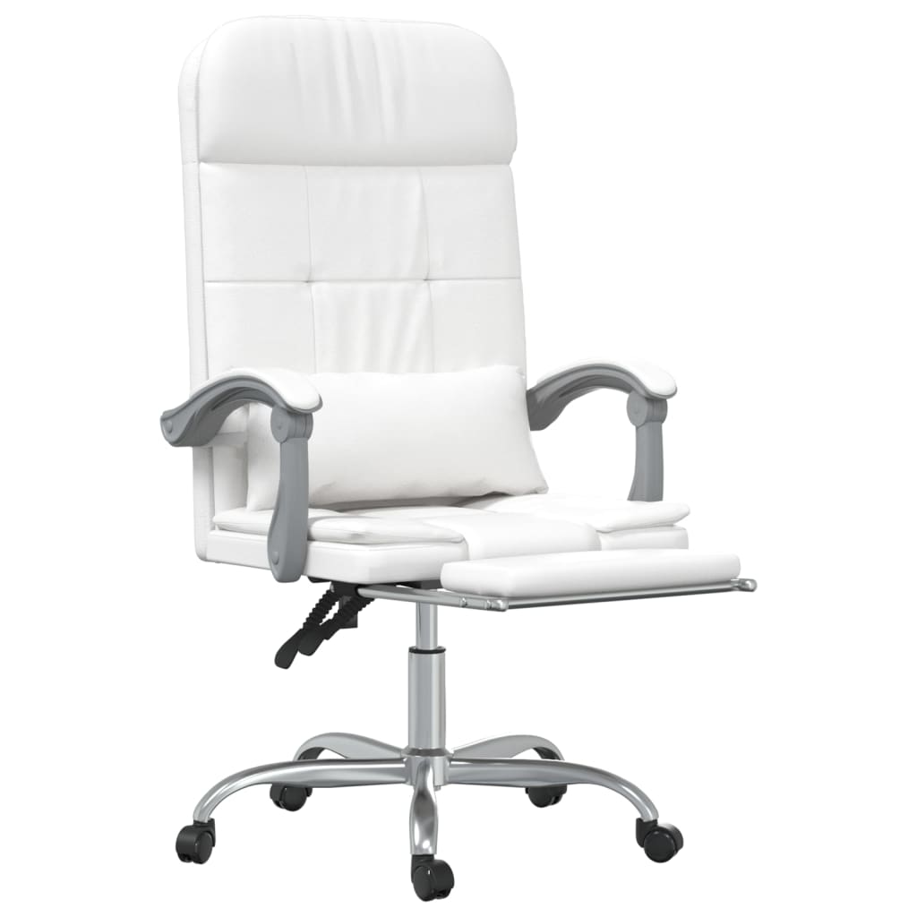 Fauteuil de massage inclinable de bureau Blanc Similicuir - Xios Store SNC