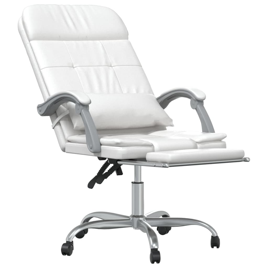 Fauteuil de massage inclinable de bureau Blanc Similicuir - Xios Store SNC