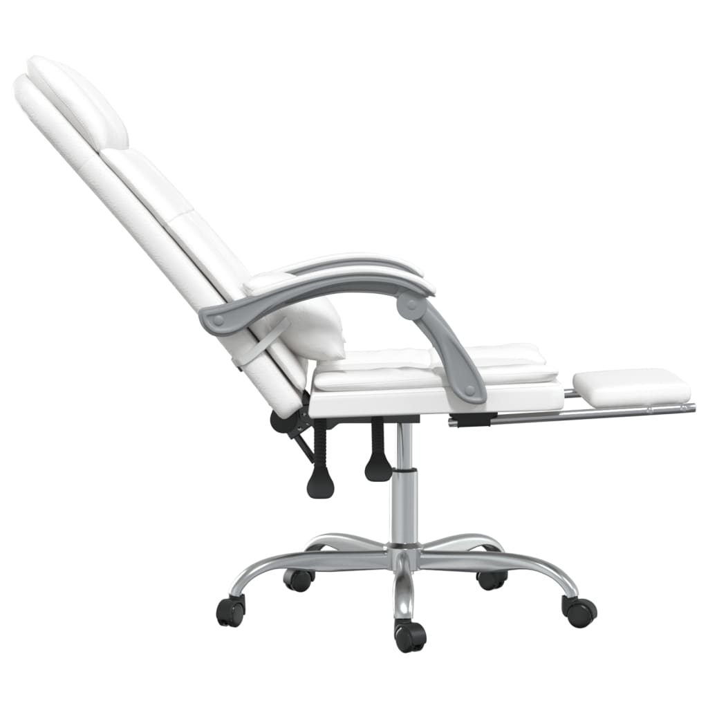 Fauteuil de massage inclinable de bureau Blanc Similicuir - Xios Store SNC