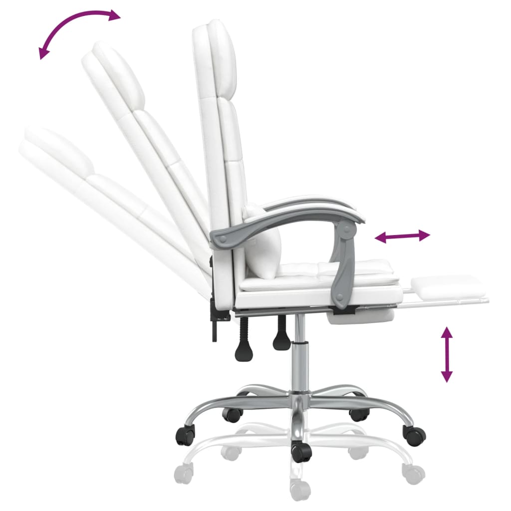 Fauteuil de massage inclinable de bureau Blanc Similicuir - Xios Store SNC