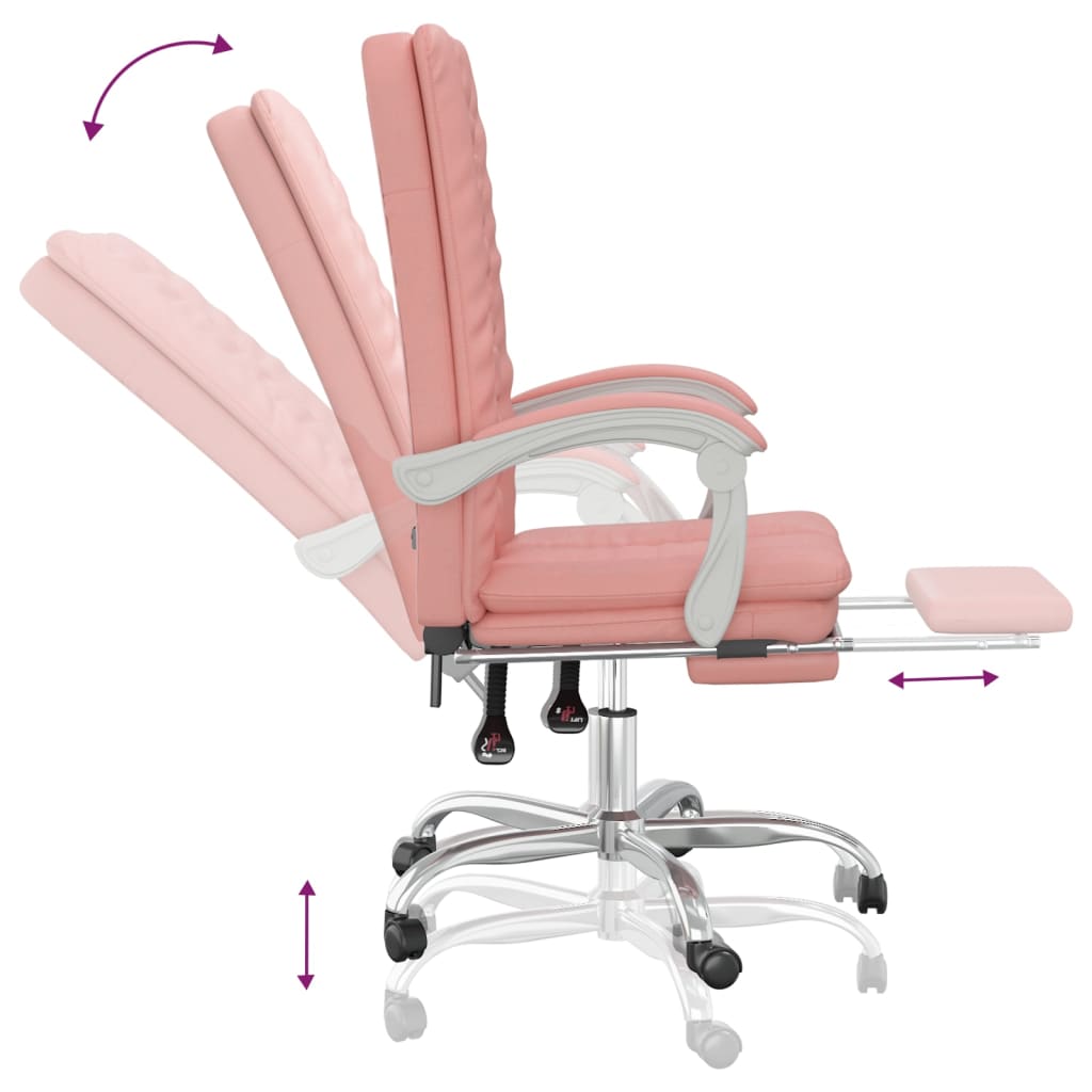 Fauteuil inclinable de bureau Rose Similicuir - Xios Store SNC