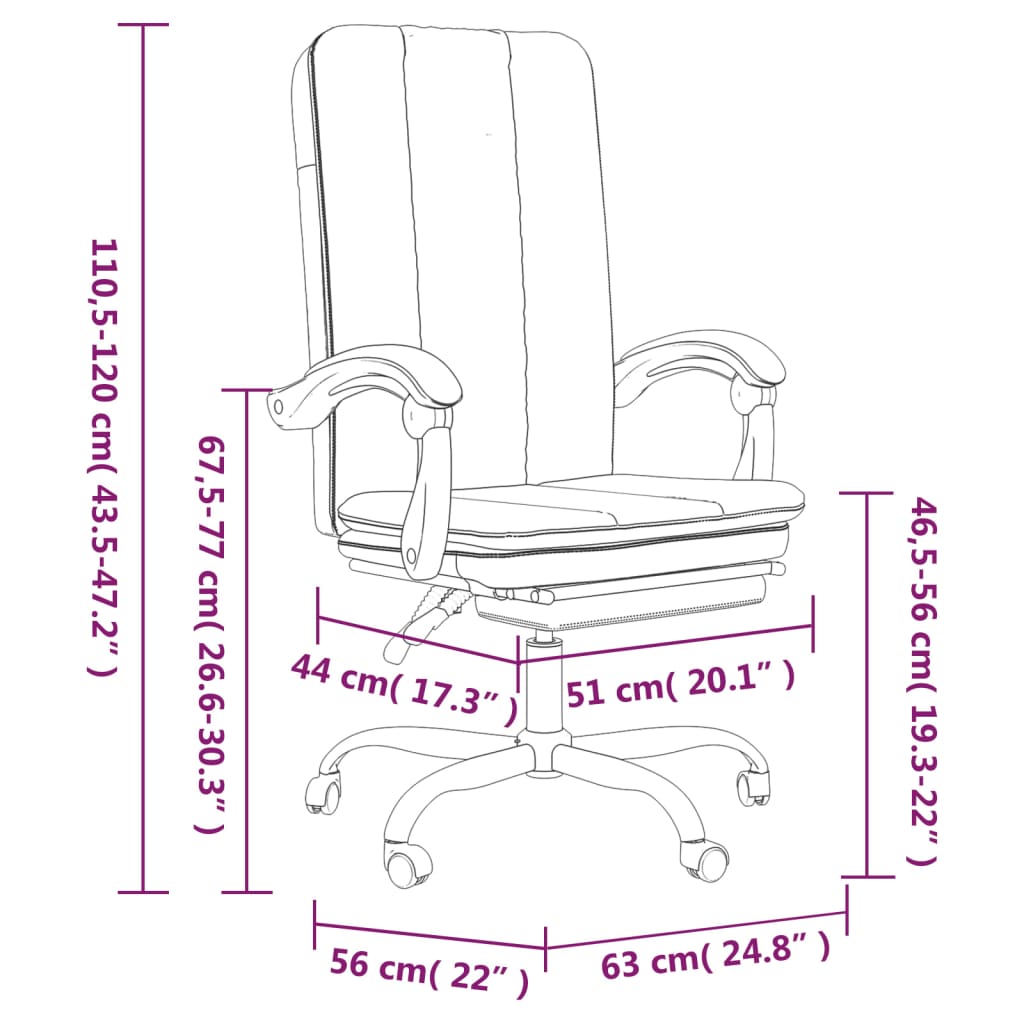 Fauteuil inclinable de bureau Rose Similicuir - Xios Store SNC