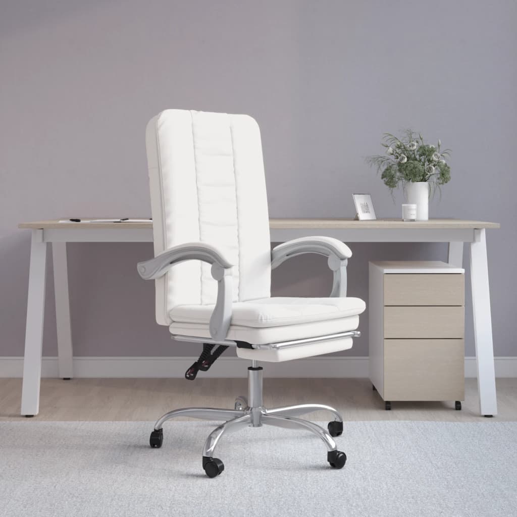 Fauteuil inclinable de bureau Blanc Similicuir - Xios Store SNC