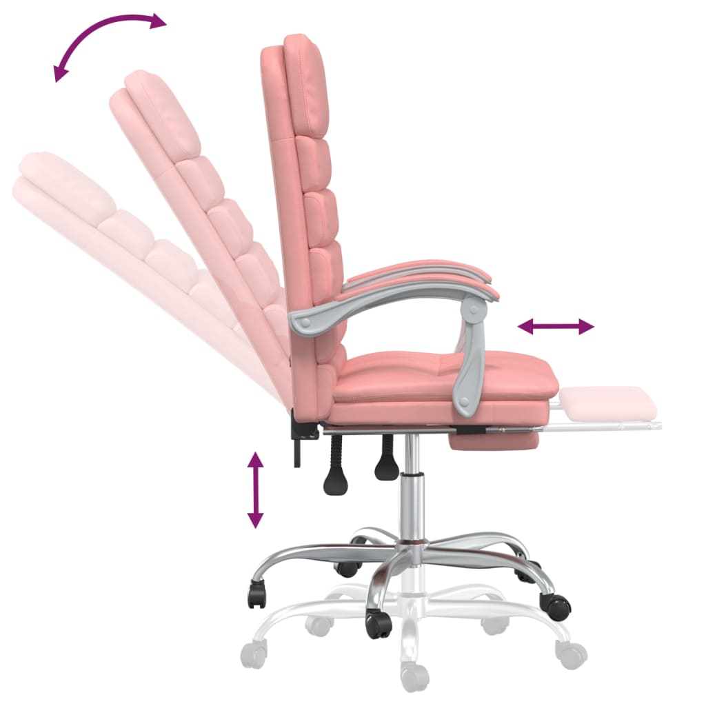 Fauteuil de massage inclinable de bureau Rose Similicuir - Xios Store SNC