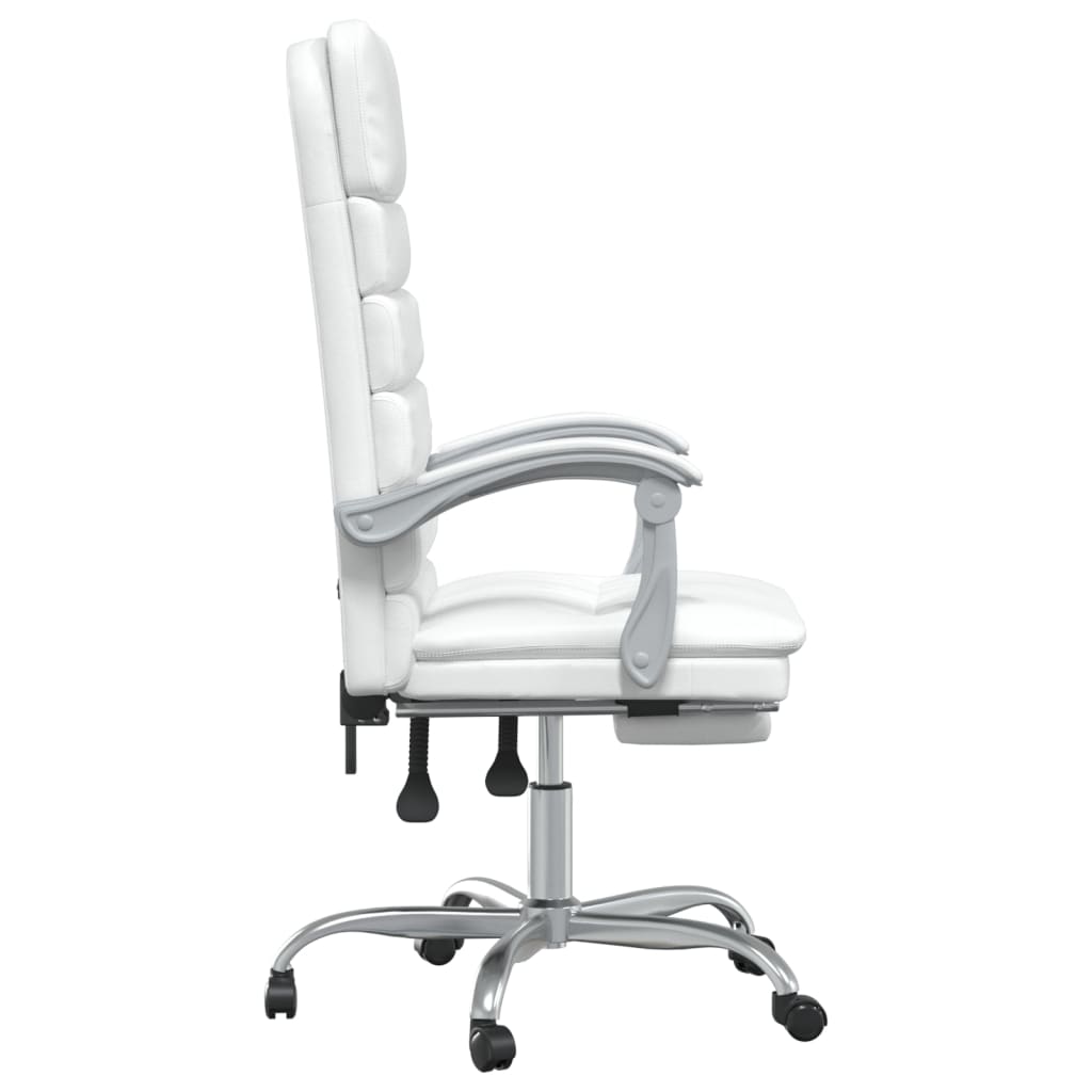 Fauteuil de massage inclinable de bureau Blanc Similicuir - Xios Store SNC