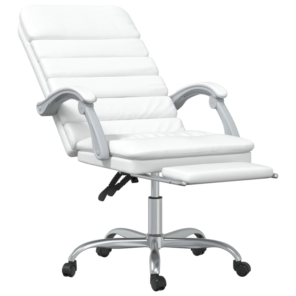 Fauteuil de massage inclinable de bureau Blanc Similicuir - Xios Store SNC