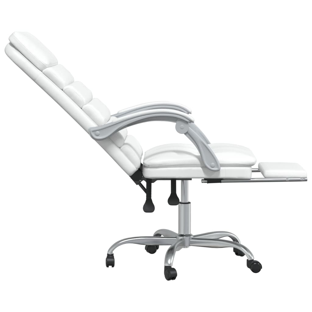 Fauteuil de massage inclinable de bureau Blanc Similicuir - Xios Store SNC