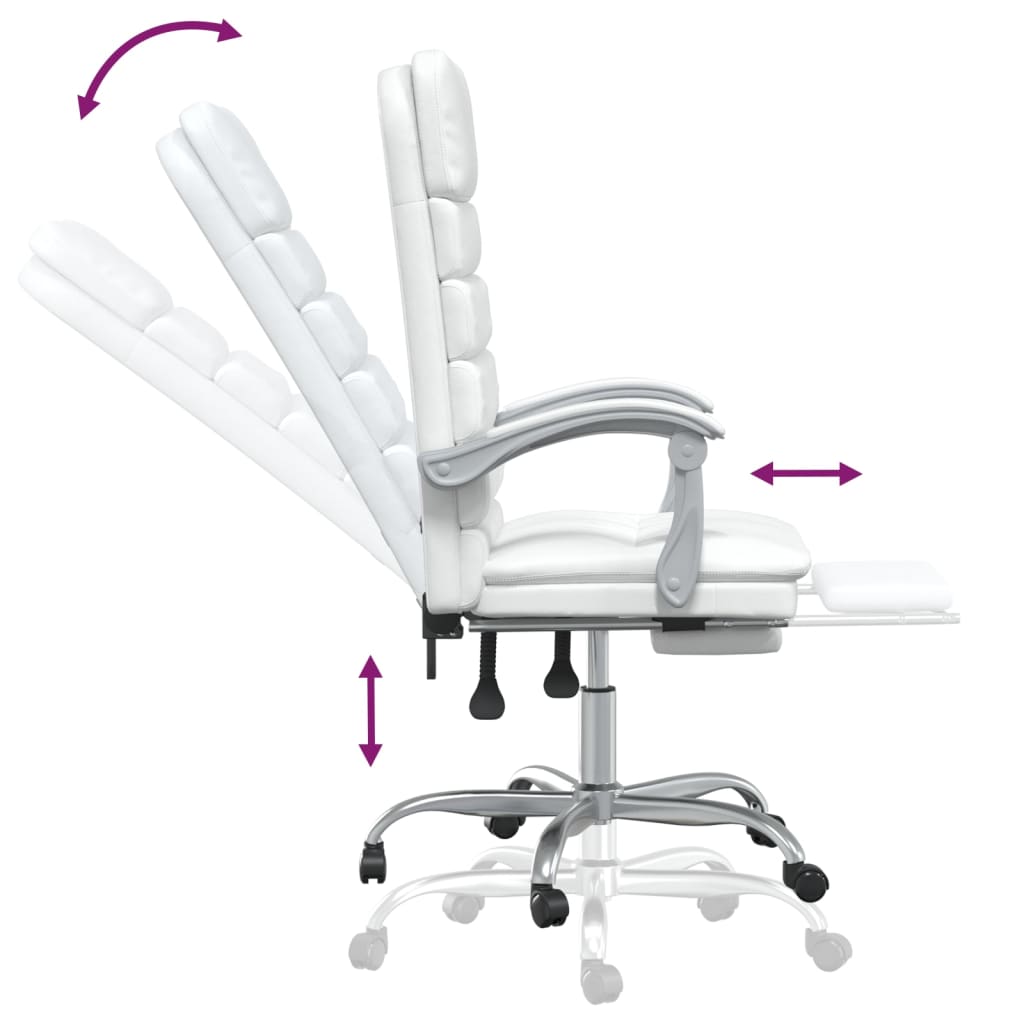 Fauteuil de massage inclinable de bureau Blanc Similicuir - Xios Store SNC