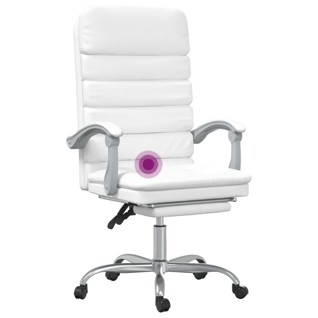 Fauteuil de massage inclinable de bureau Blanc Similicuir - Xios Store SNC