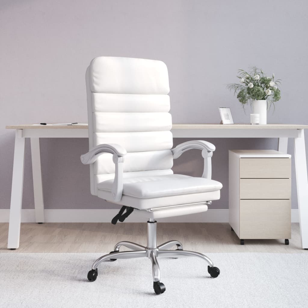 Fauteuil de massage inclinable de bureau Blanc Similicuir - Xios Store SNC