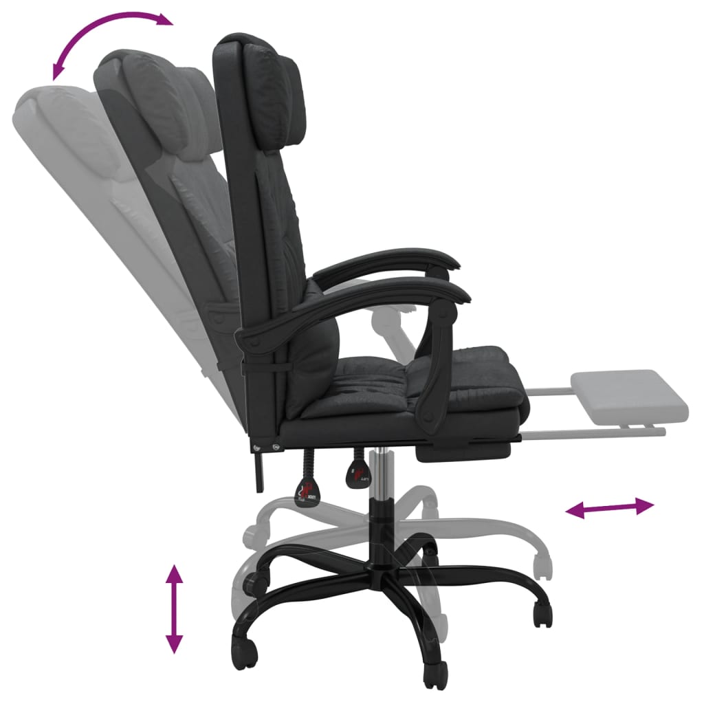 Fauteuil inclinable de bureau Noir Similicuir - Xios Store SNC