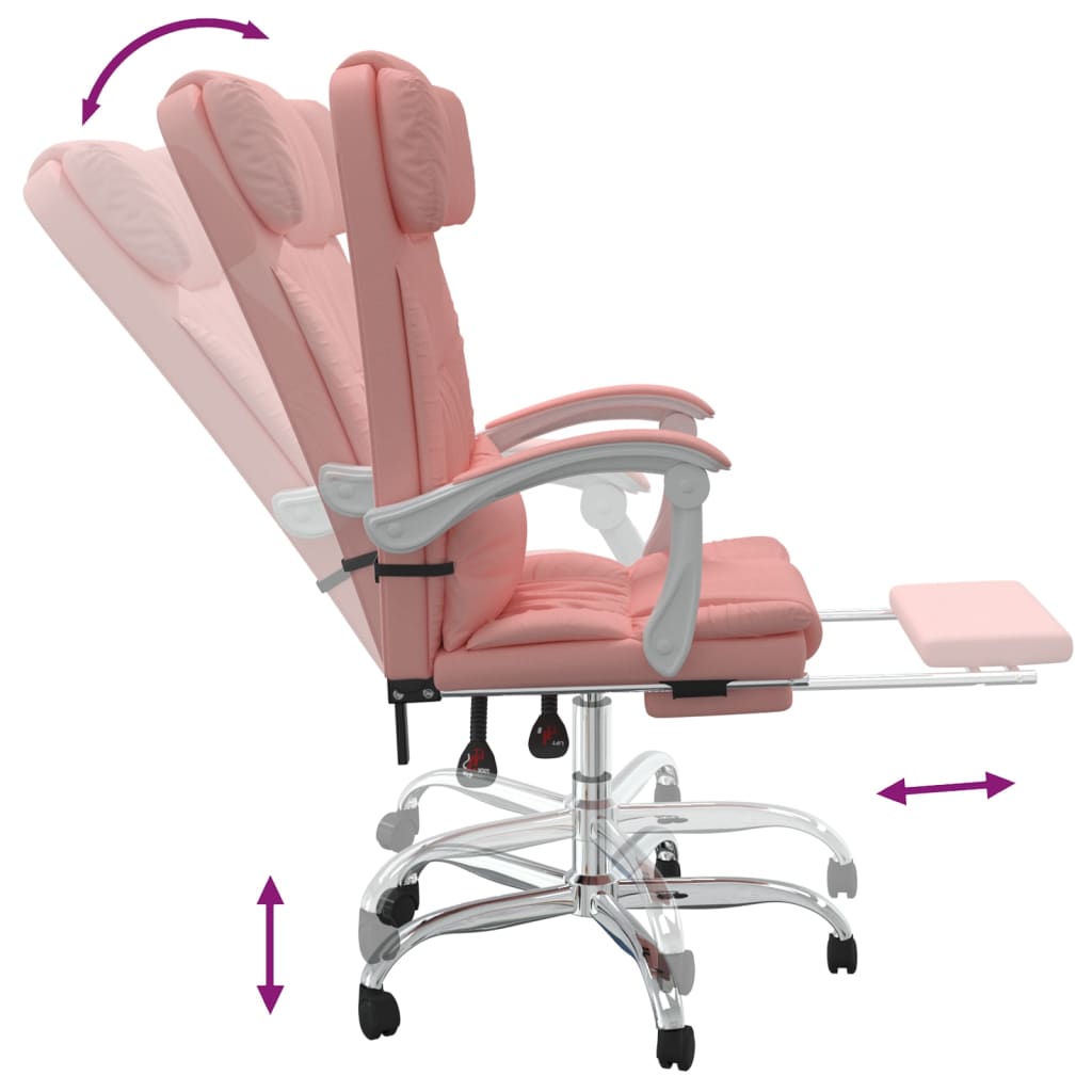 Fauteuil inclinable de bureau Rose Similicuir - Xios Store SNC