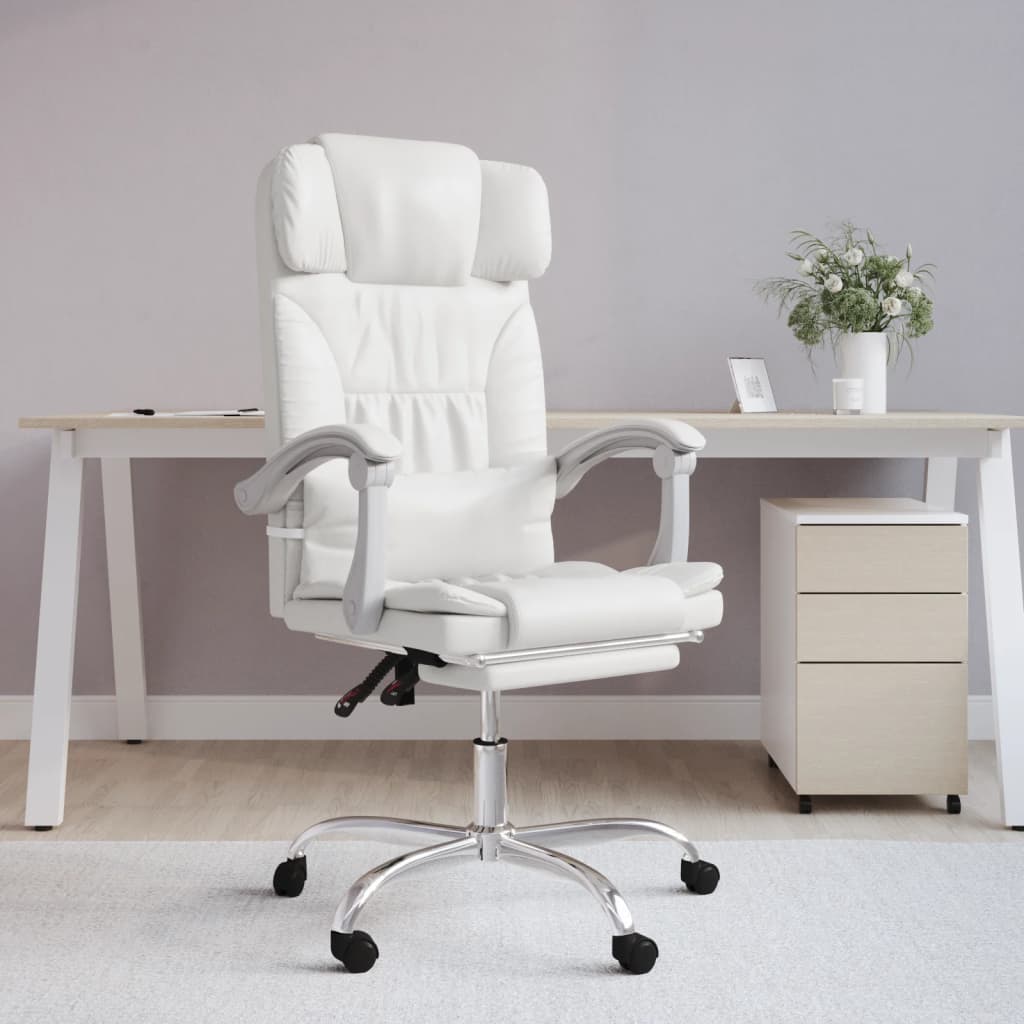 Fauteuil inclinable de bureau Blanc Similicuir - Xios Store SNC