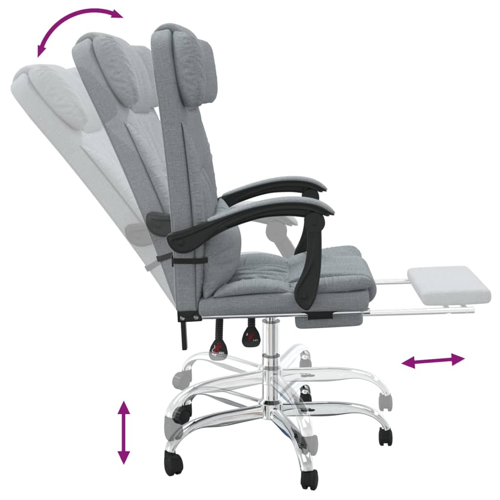 Fauteuil de massage inclinable de bureau Gris clair Tissu - Xios Store SNC