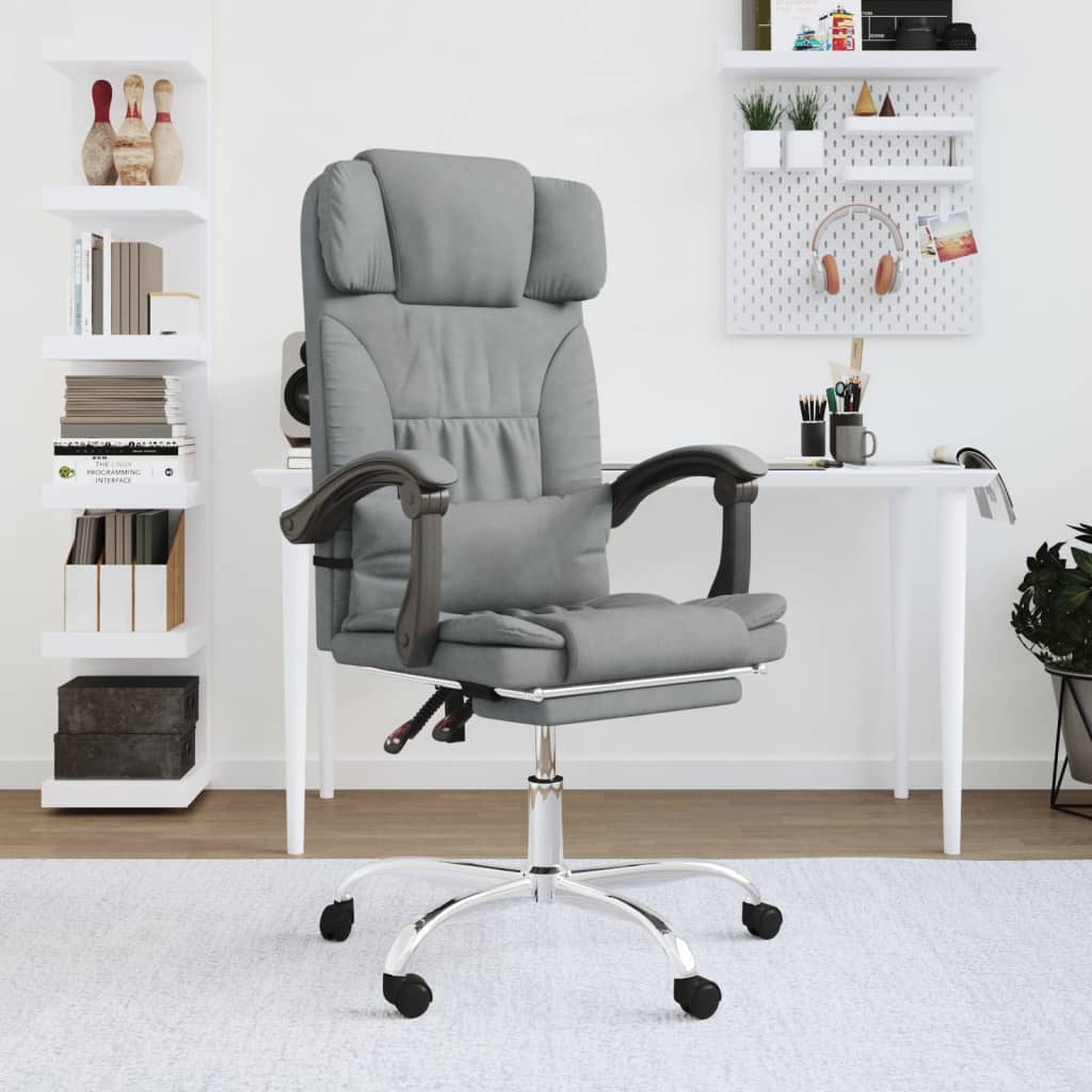 Fauteuil de massage inclinable de bureau Gris clair Tissu - Xios Store SNC