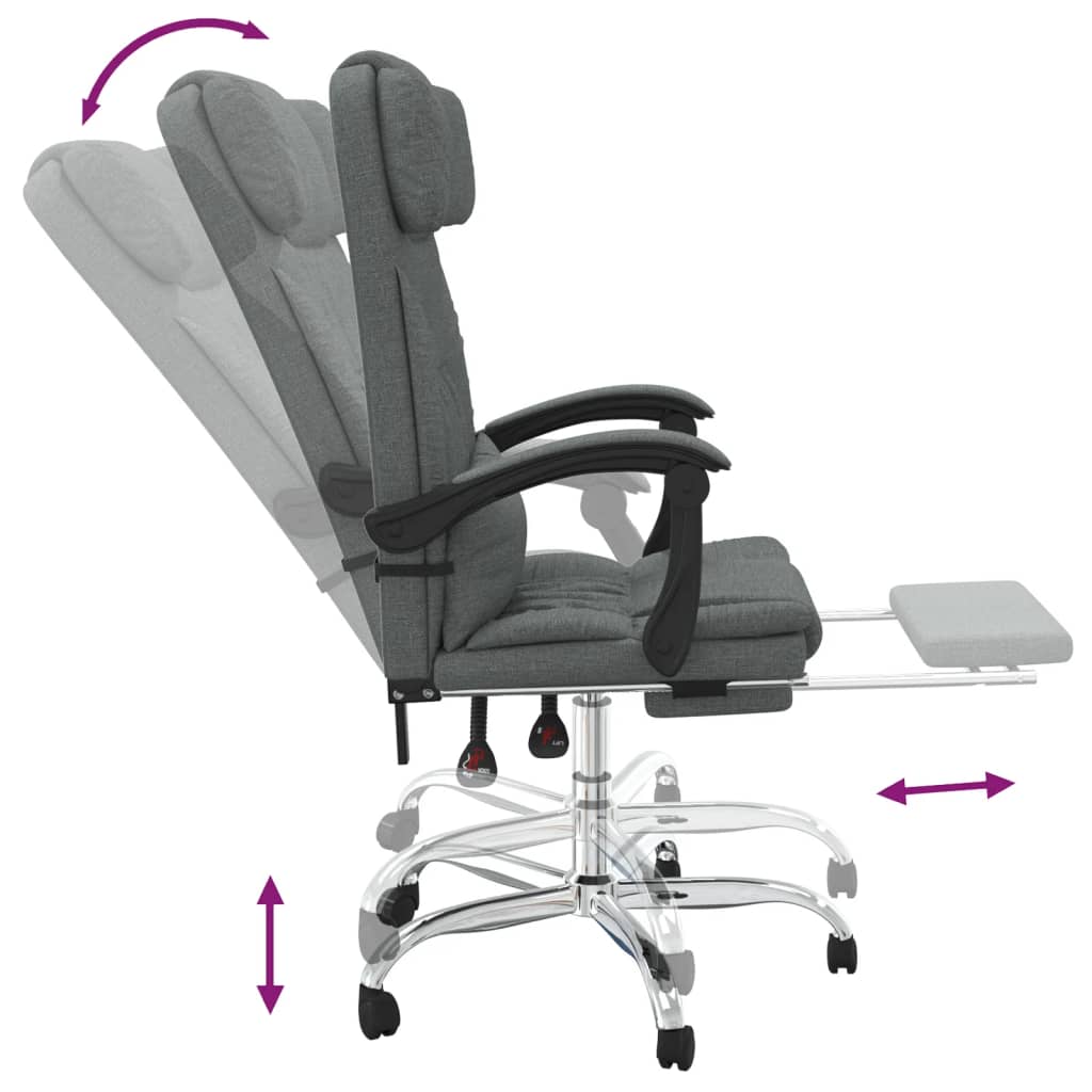 Fauteuil de massage inclinable de bureau Gris foncé Tissu - Xios Store SNC