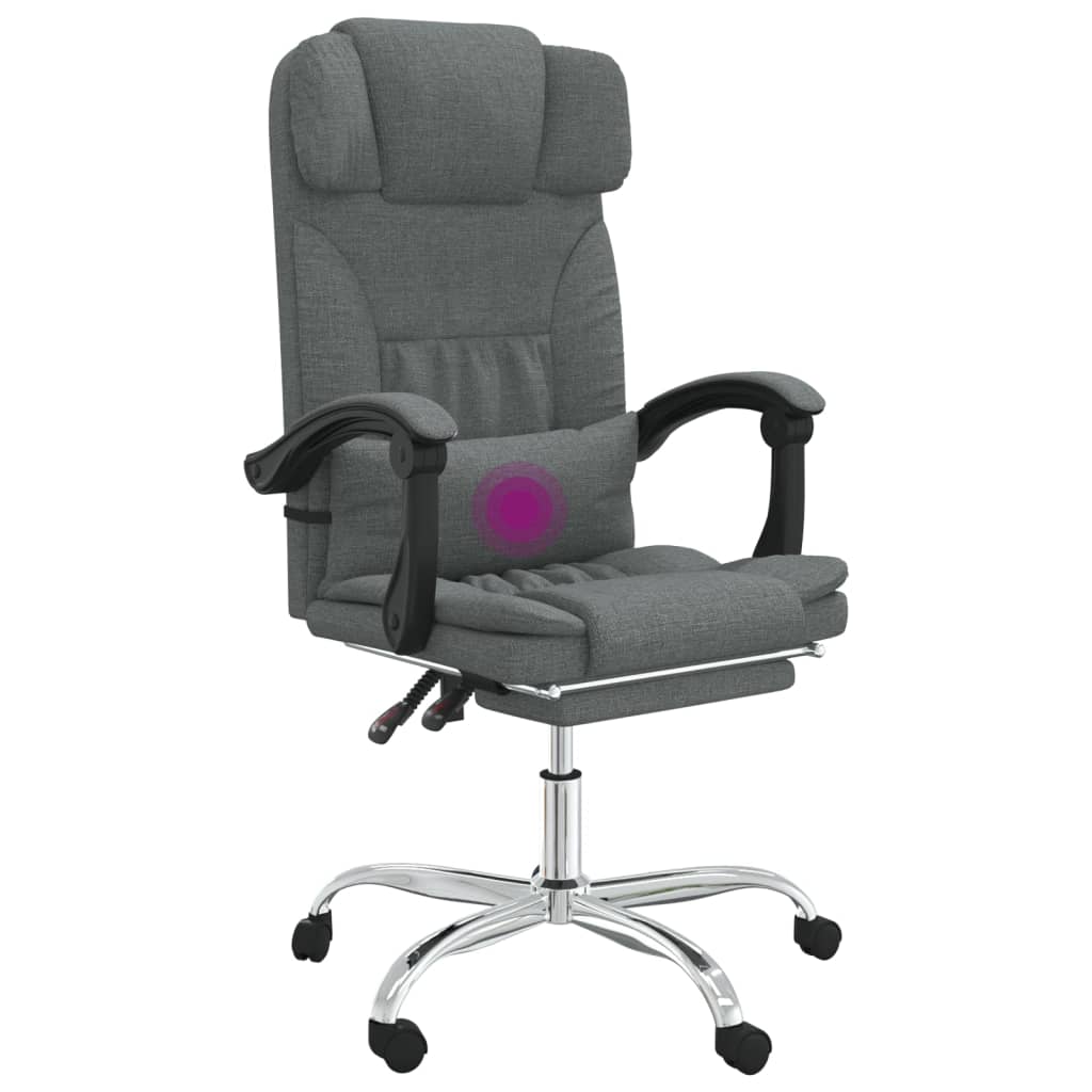 Fauteuil de massage inclinable de bureau Gris foncé Tissu - Xios Store SNC