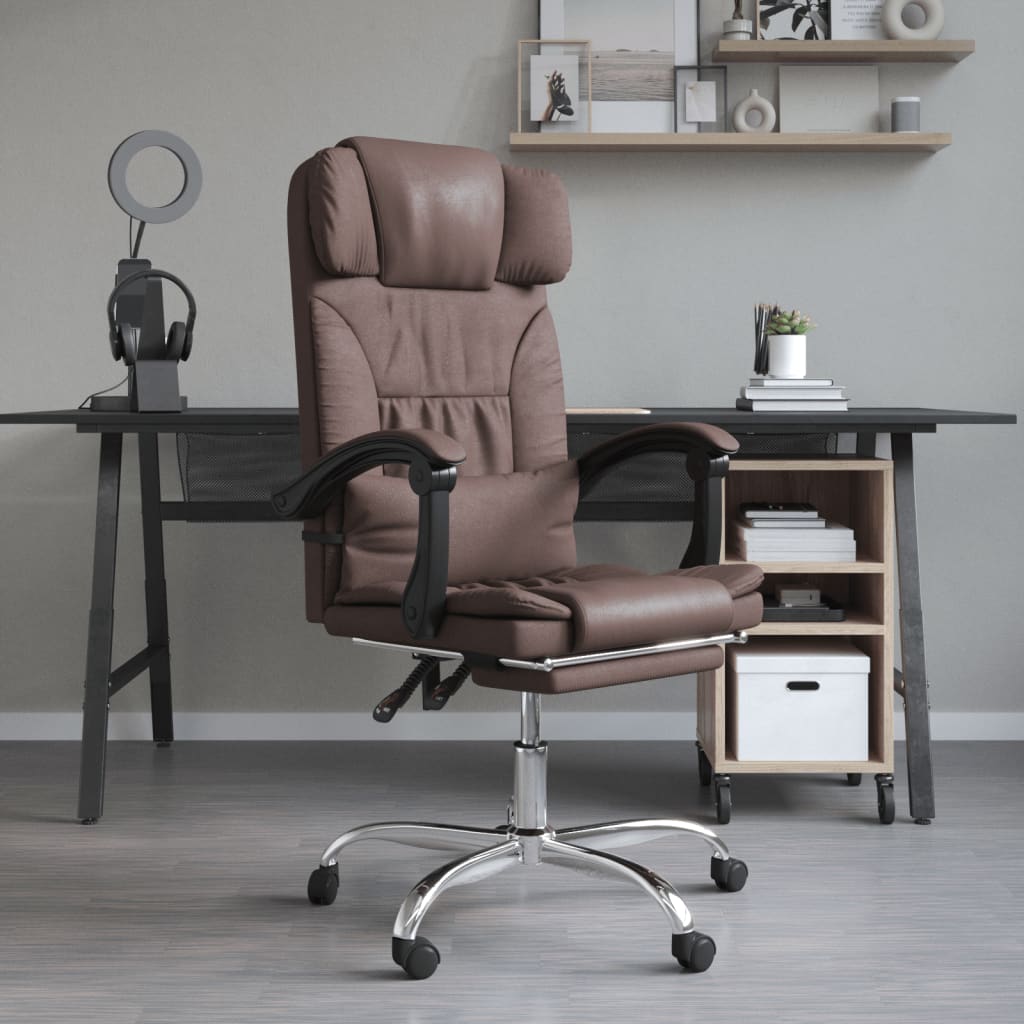 Fauteuil de massage inclinable de bureau Marron Similicuir - Xios Store SNC