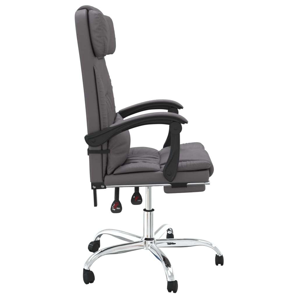 Fauteuil de massage inclinable de bureau Gris Similicuir Chaises de bureau vidaXL   