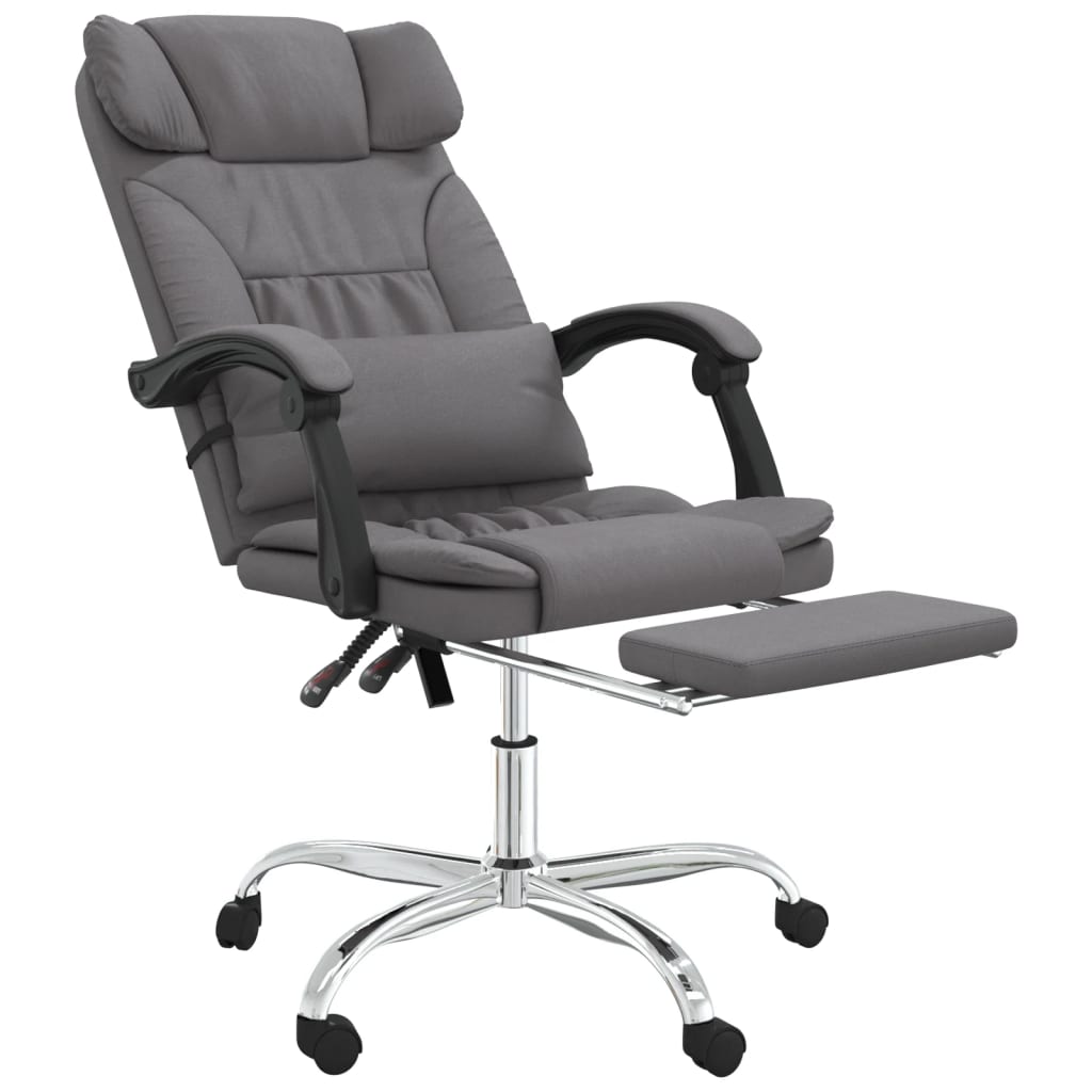 Fauteuil de massage inclinable de bureau Gris Similicuir Chaises de bureau vidaXL   