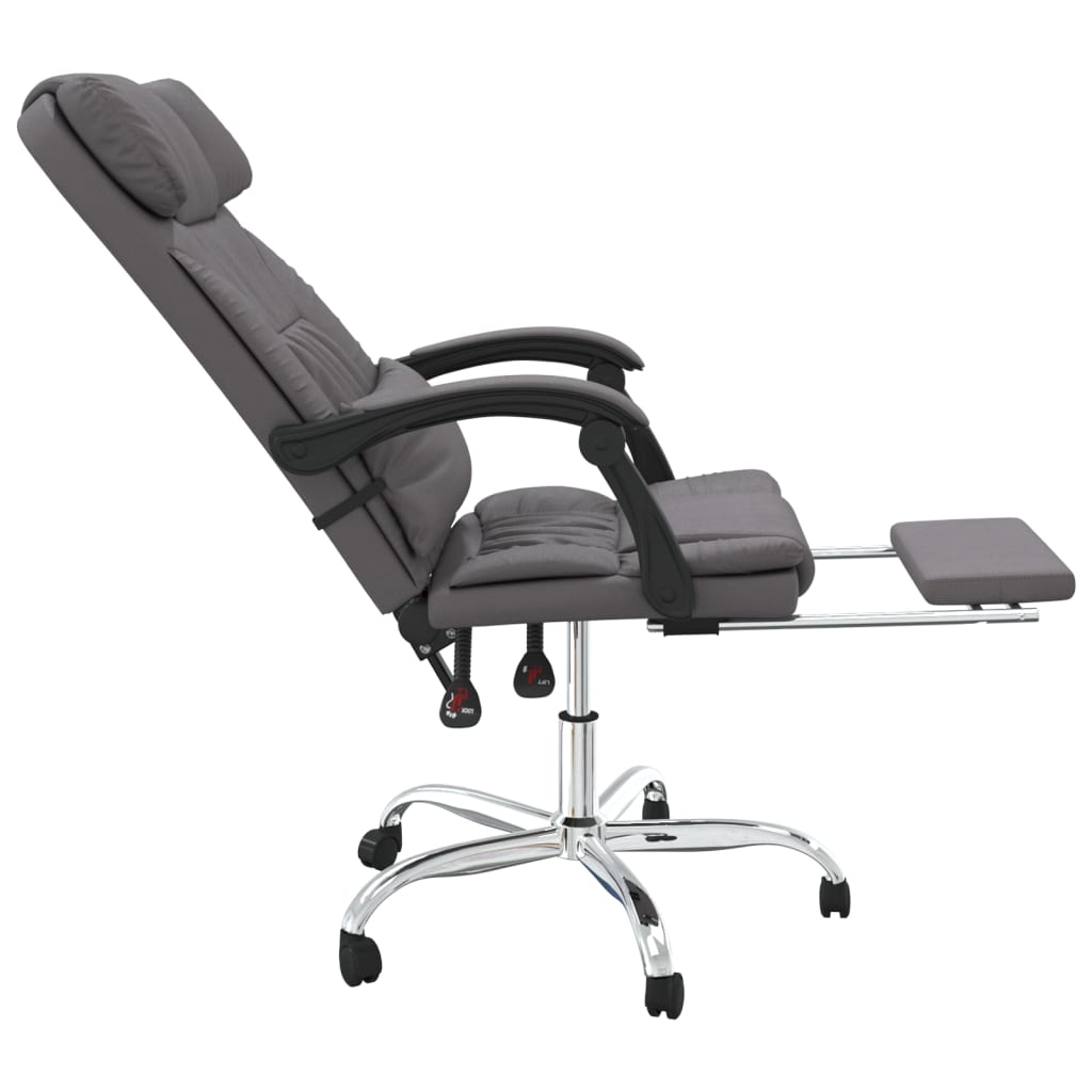 Fauteuil de massage inclinable de bureau Gris Similicuir Chaises de bureau vidaXL   